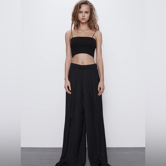 Zara Pants - Zara Flowy Wide Leg Pants Black